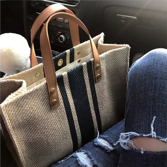 Bolsos de Tela Simple de Rayas
