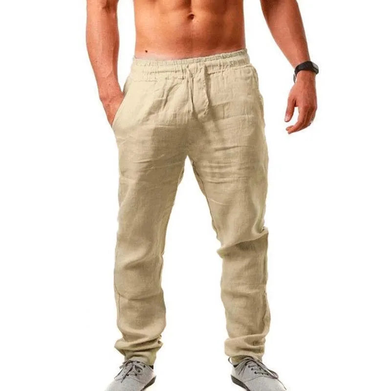 Pantalones Baggy  Casuales de Algodón y Lino