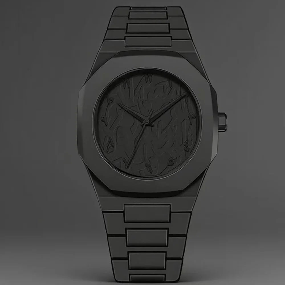 Reloj Digital Árabe Casual con Correa de Goteo de Aceite