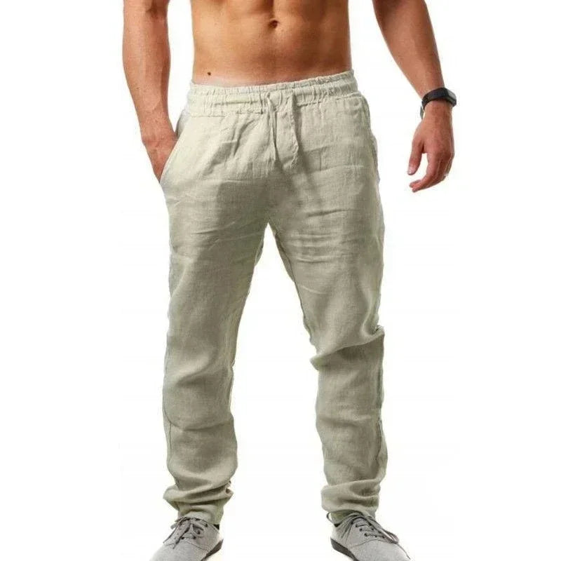 Pantalones Baggy  Casuales de Algodón y Lino