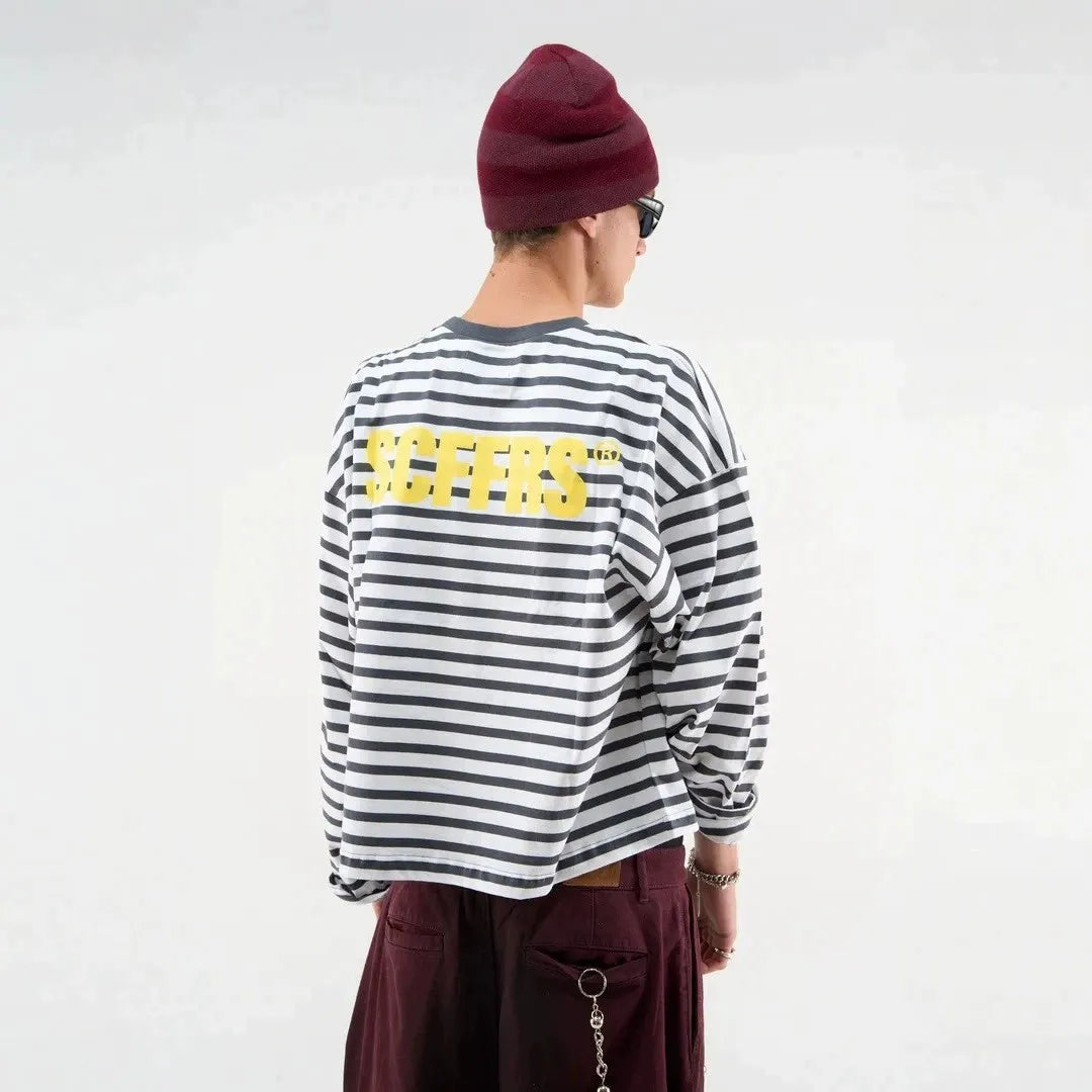 Camiseta de manga larga holgada estilo Y2K