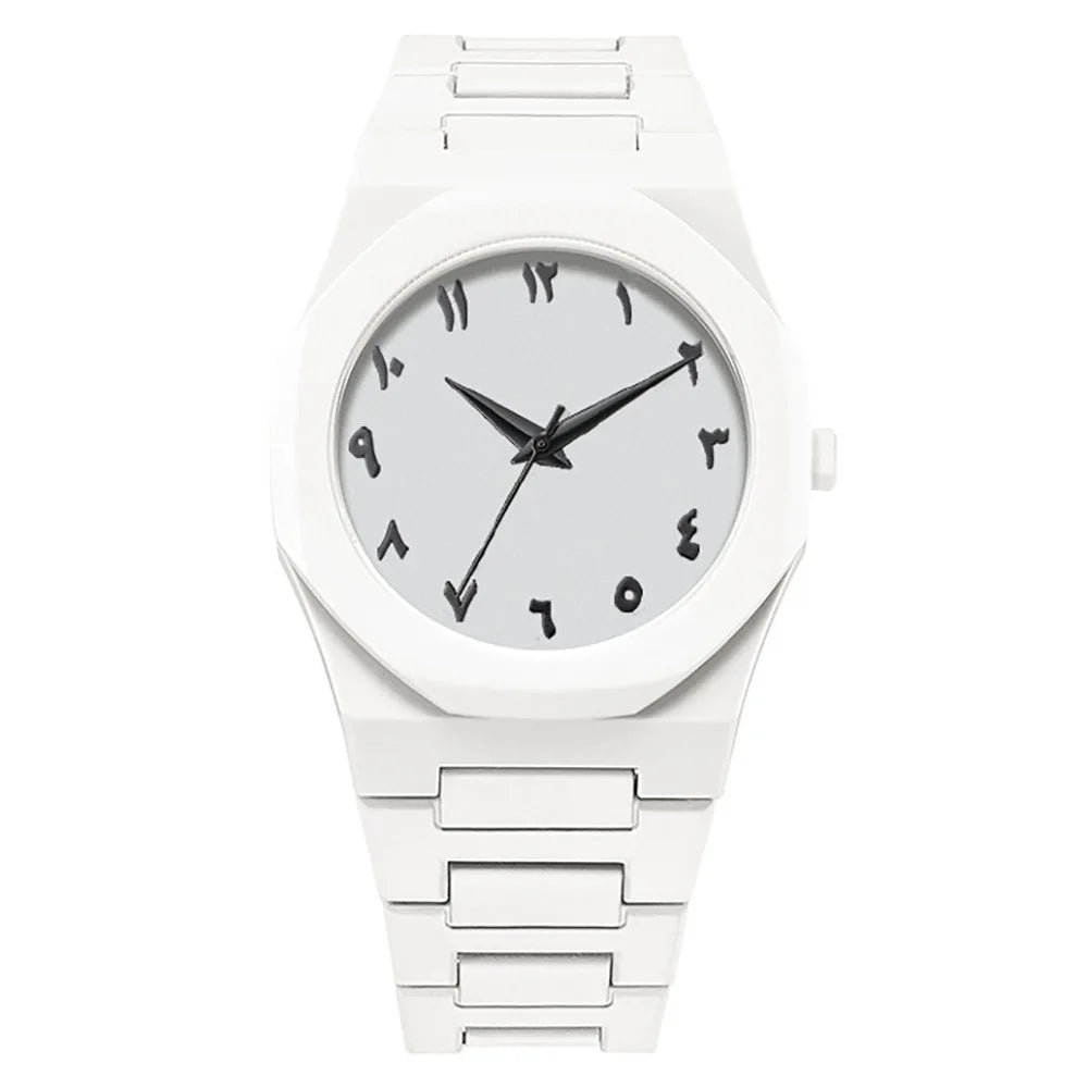 Reloj Digital Árabe Casual con Correa de Goteo de Aceite