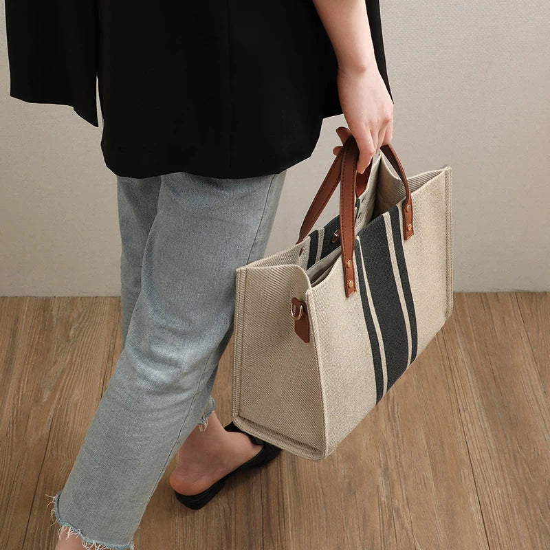 Bolsos de Tela Simple de Rayas
