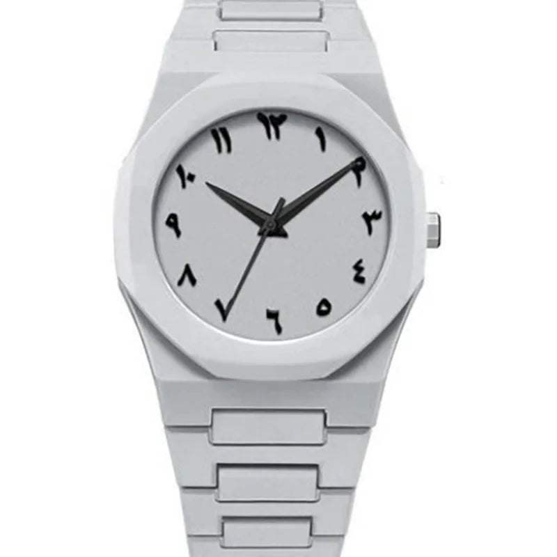 Reloj Digital Árabe Casual con Correa de Goteo de Aceite