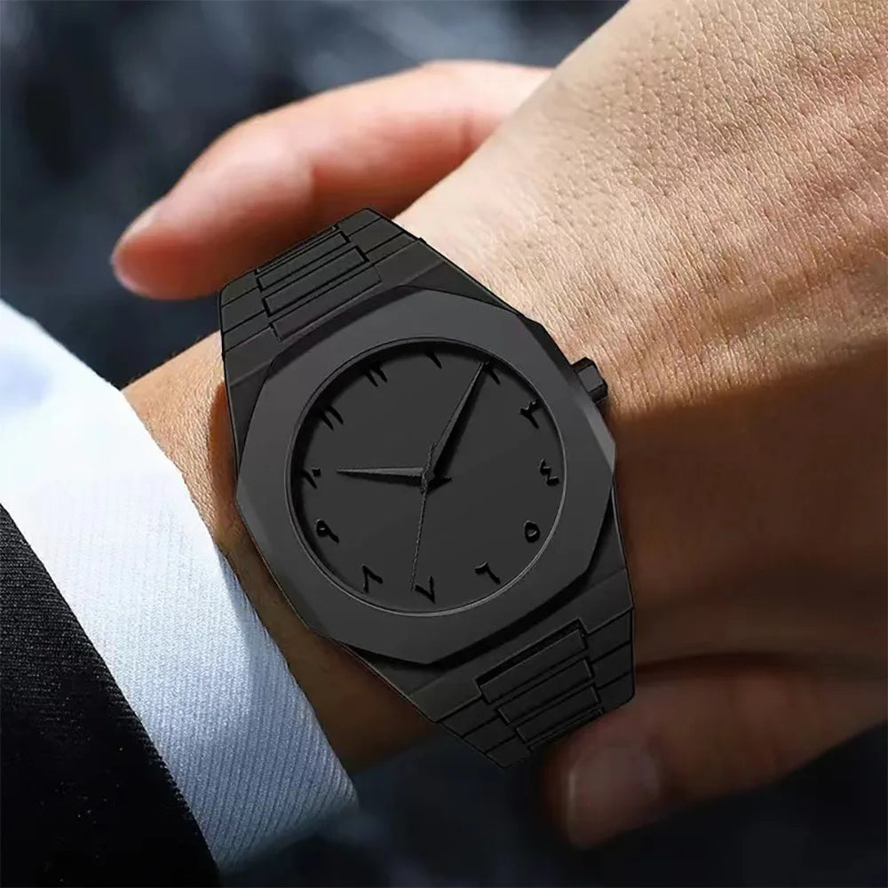 Reloj Digital Árabe Casual con Correa de Goteo de Aceite