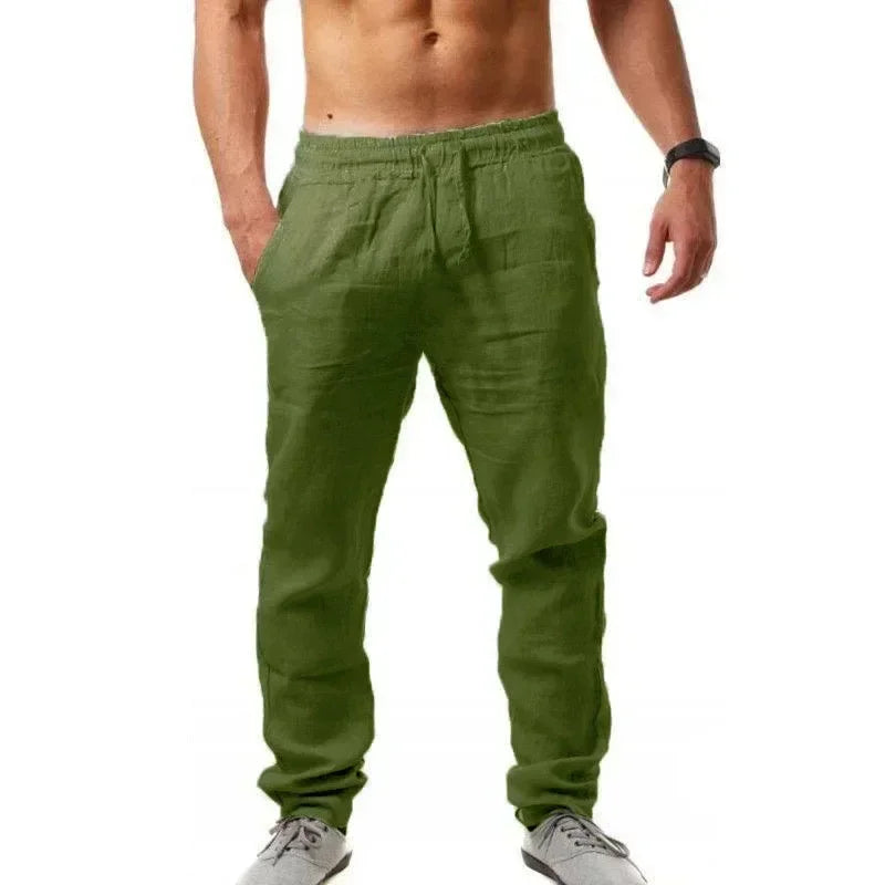 Pantalones Baggy  Casuales de Algodón y Lino