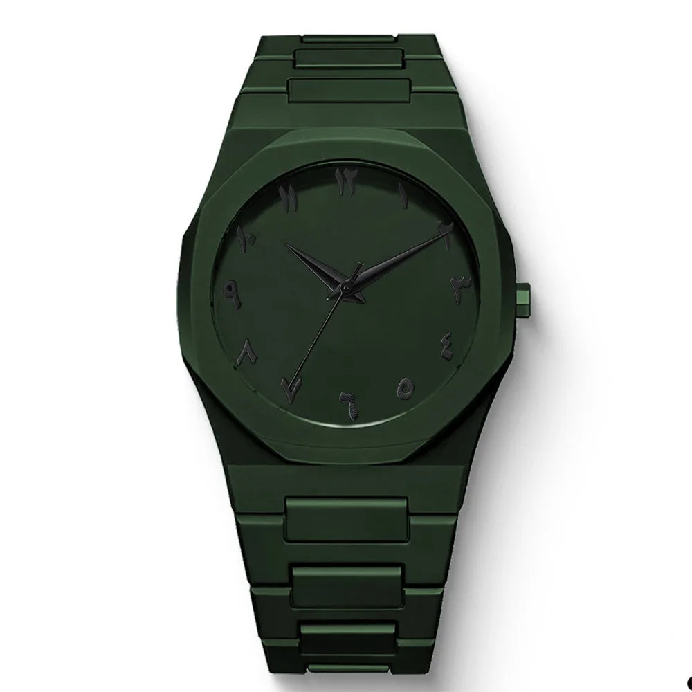 Reloj Digital Árabe Casual con Correa de Goteo de Aceite